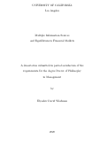 Cover page: Multiple Information Sources and Equilibrium in Financial Markets