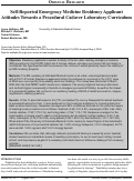 Cover page: Self-Reported Emergency Medicine Residency Applicant Attitudes Towards a Procedural Cadaver Laboratory Curriculum