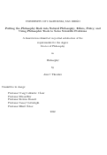 Cover page: Putting the Philosophy Back into Natural Philosophy: Ethics, Policy, and Using Philosophic Tools To Solve Scientific Problems