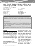 Cover page: Open Notes in Teaching Clinics: A Multisite Survey of Residents to Identify Anticipated Attitudes and Guidance for Programs.