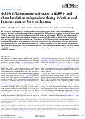 Cover page: NLRC4 inflammasome activation is NLRP3- and phosphorylation-independent during infection and does not protect from melanoma.