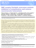 Cover page: BMP receptor blockade overcomes extrinsic inhibition of remyelination and restores neurovascular homeostasis