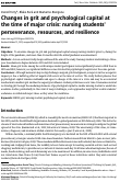 Cover page: Changes in grit and psychological capital at the time of major crisis: nursing students’ perseverance, resources, and resilience