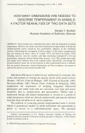 Cover page: How Many Dimensions are Needed to Describe Temperament in Animals:  A Factor Reanalysis of Two Data Sets