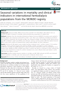 Cover page: Seasonal variations in mortality and clinical indicators in international hemodialysis populations from the MONDO registry