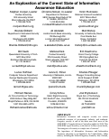 Cover page: An Exploration of the Current State of Information Assurance Education