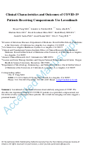 Cover page: Clinical Characteristics and Outcomes of COVID-19 Patients Receiving Compassionate Use Leronlimab