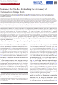 Cover page: Guidance for Studies Evaluating the Accuracy of Tuberculosis Triage Tests