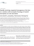 Cover page: Rapidly involuting congenital hemangioma of the liver in a newborn with incomplete Pentalogy of Cantrell: description of a new association.