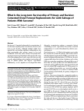 Cover page: What Is the Long-term Survivorship of Primary and Revision Cemented Distal Femoral Replacements for Limb Salvage of Patients With Sarcoma?