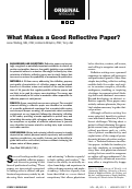Cover page: What makes a good reflective paper?
