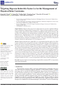 Cover page: Targeting Hypoxia-Inducible Factor-1α for the Management of Hepatocellular Carcinoma.