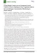 Cover page: Using Digital Cameras on an Unmanned Aerial Vehicle to Derive Optimum Color Vegetation Indices for Leaf Nitrogen Concentration Monitoring in Winter Wheat