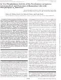 Cover page: In Vivo Phospholipase Activity of the Pseudomonas aeruginosa Cytotoxin ExoU and Protection of Mammalian Cells with Phospholipase A2 Inhibitors*