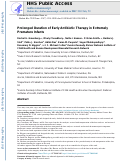 Cover page: Prolonged duration of early antibiotic therapy in extremely premature infants