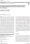 Cover page: Preventing Urban Firearm Homicides during COVID-19: Preliminary Results from Three Cities with the Advance Peace Program