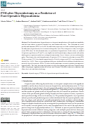 Cover page: PTH after Thyroidectomy as a Predictor of Post-Operative Hypocalcemia