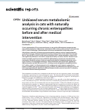 Cover page: Unbiased serum metabolomic analysis in cats with naturally occurring chronic enteropathies before and after medical intervention.