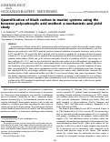 Cover page: Quantification of black carbon in marine systems using the&nbsp;benzene polycarboxylic acid method: a mechanistic and yield&nbsp;study