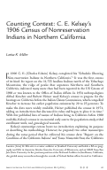 Cover page: Counting Context: C. E. Kelsey's 1906 Census of Nonreservation Indians in Northern California