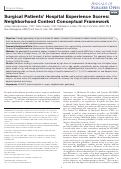 Cover page: Surgical Patients Hospital Experience Scores: Neighborhood Context Conceptual Framework.