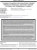 Cover page: Community Paramedicine Intervention Reduces Hospital Readmission and Emergency Department Utilization for Patients with Cardiopulmonary Conditions