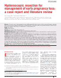 Cover page: Hysteroscopic resection for management of early pregnancy loss: a case report and literature review