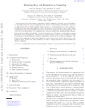 Cover page: Balancing error and dissipation in computing