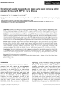 Cover page: Emotional social support and access to care among older people living with HIV in rural China