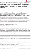 Cover page: Crystal structures of three representatives of a new Pfam family PF14869 (DUF4488) suggest they function in sugar binding/uptake