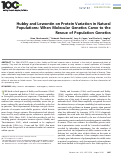 Cover page: Hubby and Lewontin on Protein Variation in Natural Populations: When Molecular Genetics Came to the Rescue of Population Genetics