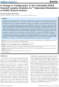 Cover page: A Change in Configuration of the Calmodulin-KCNQ Channel Complex Underlies Ca2+-Dependent Modulation of KCNQ Channel Activity