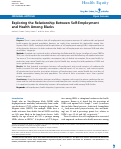 Cover page: Exploring the Relationship Between Self-Employment and Health Among Blacks