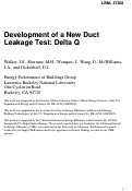Cover page: Development of a new duct leakage test: DeltaQ