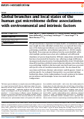 Cover page: Global branches and local states of the human gut microbiome define associations with environmental and intrinsic factors.