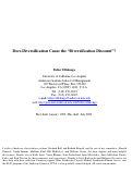 Cover page: Does Diversification Cause the “Diversification Discount”?