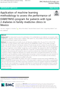 Cover page: Application of machine learning methodology to assess the performance of DIABETIMSS program for patients with type 2 diabetes in family medicine clinics in Mexico.