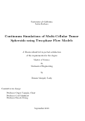 Cover page: Continuum Simulations of Multi-Cellular Tumor Spheroids using Two-phase Flow Models