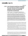 Cover page: Use of transcranial low-intensity focused ultrasound for targeted delivery of stem cell-derived exosomes to the brain