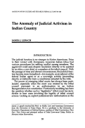 Cover page: The Anomaly of Judicial Activism in Indian Country