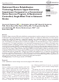 Cover page: Optimized Home Rehabilitation Technology Reduces Upper Extremity Impairment Compared to a Conventional Home Exercise Program: A Randomized, Controlled, Single-Blind Trial in Subacute Stroke