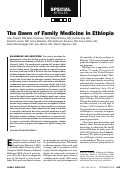 Cover page: The dawn of family medicine in Ethiopia.