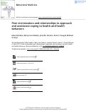 Cover page: Peer victimization and relationships to approach and avoidance coping to health and health behaviors