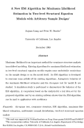 Cover page: A New EM Algorithm for Maximum Likelihood Estimation in Two-level Structural Equation Models with Arbitrary Sample Designs