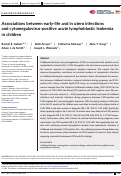 Cover page: Associations between early‐life and in utero infections and cytomegalovirus‐positive acute lymphoblastic leukemia in children