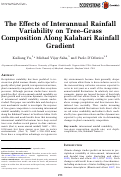 Cover page: The Effects of Interannual Rainfall Variability on Tree–Grass Composition Along Kalahari Rainfall Gradient