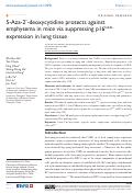 Cover page: 5-Aza-2'-deoxycytidine protects against emphysema in mice via suppressing p16Ink4a expression in lung tissue