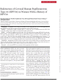 Cover page: Redetection of Cervical Human Papillomavirus Type 16 (HPV16) in Women With a History of HPV16