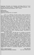 Cover page: <em>Language Transfer in Language Learning</em> edited by Susan M. Gass and Larry Selinker. Amsterdam and Philadelphia: John Benjamins Publishing Company, 1993. 236 pp.