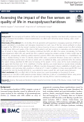 Cover page: Assessing the impact of the five senses on quality of life in mucopolysaccharidoses